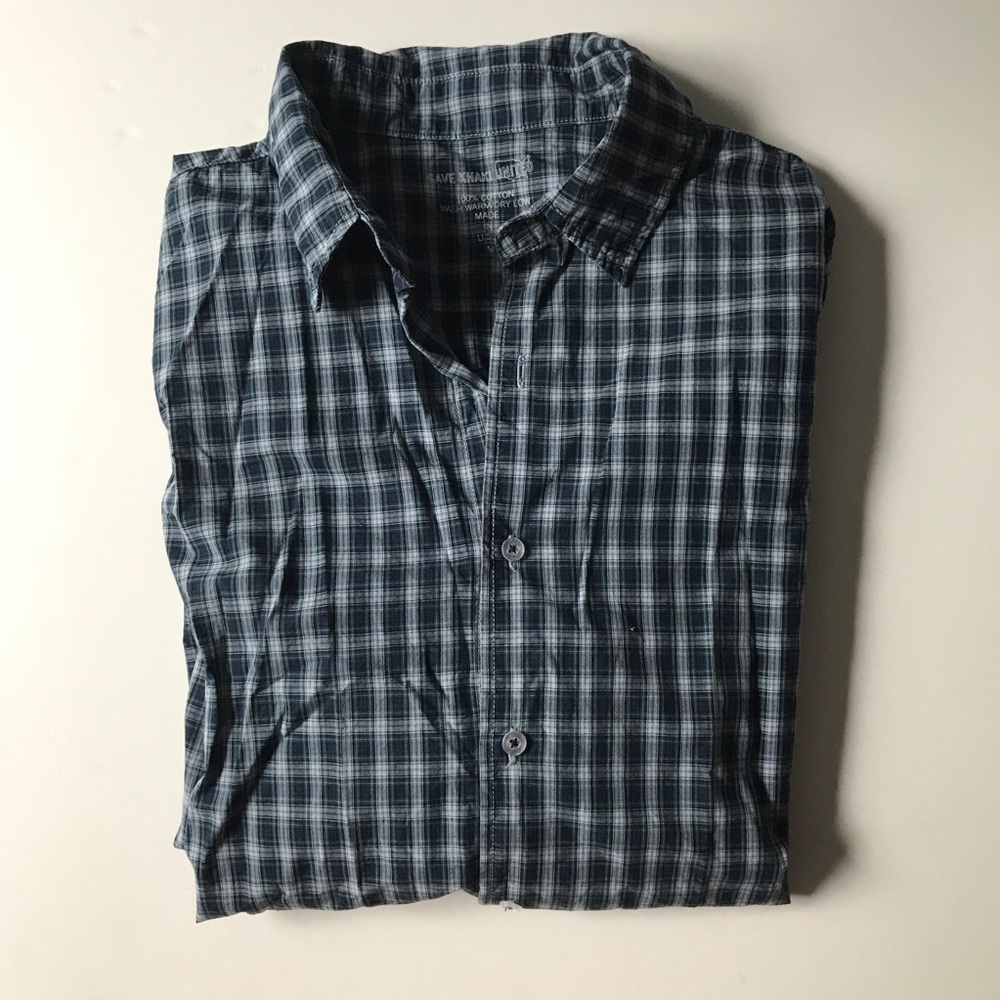 Save Khaki Casual Checkered Buttondown - image 1